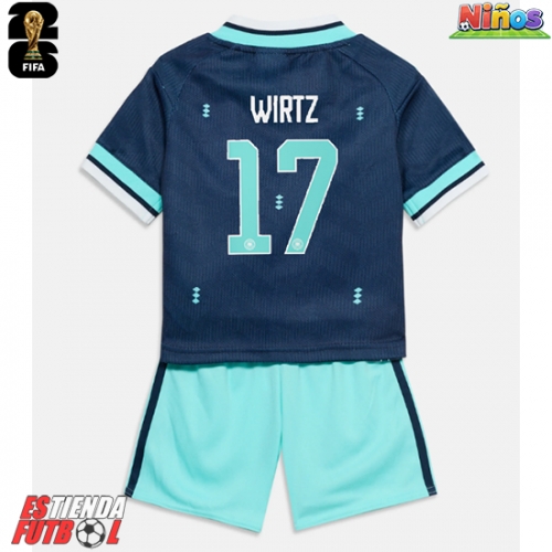 Alemania Florian Wirtz #17 Segunda Equipación Niños Mundial 2026 Manga Corta (+ Pantalones cortos)
